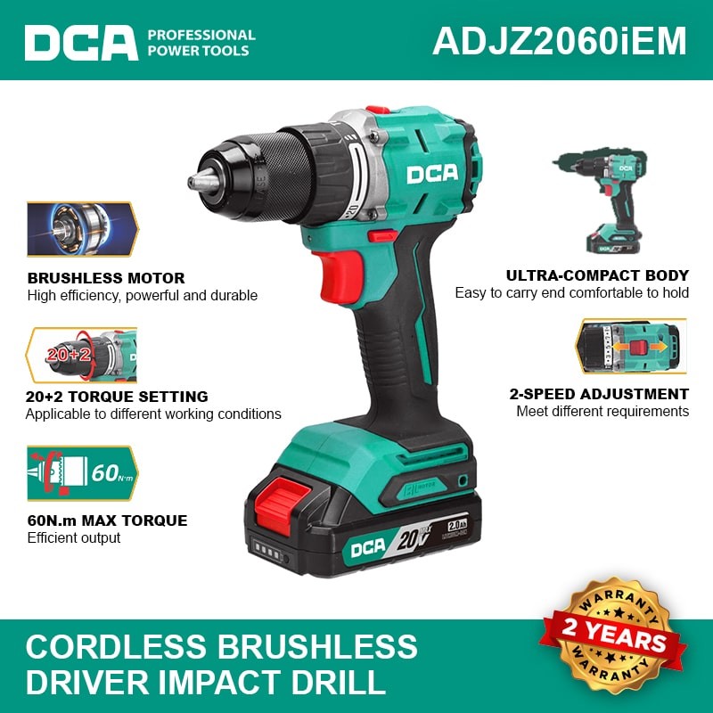 CORDLESS BRUSHLESS DRIVER IMPACT DRILL ADJZ2060iEM