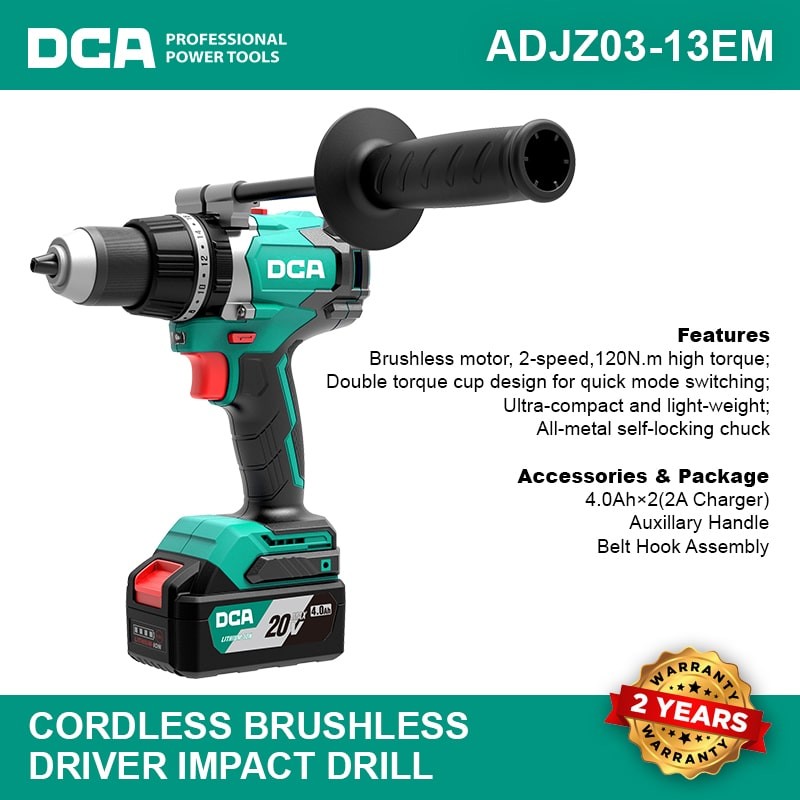 CORDLESS BRUSHLESS DRIVER HAMMER DRILL ADJZ03-13EM