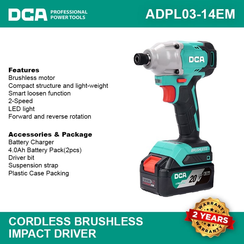 CORDLESS BRUSHLESS IMPACT DRIVER 20V ADPL03-14EM