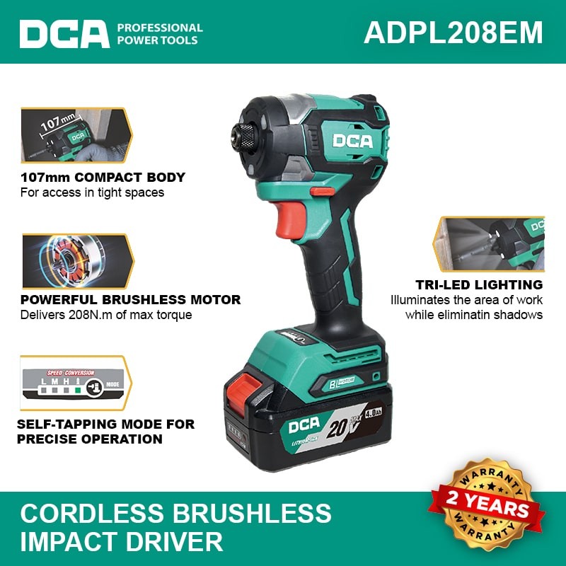 CORDLESS BRUSHLESS IMPACT DRIVER ADPL208EM