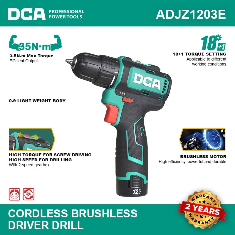 CORDLESS BRUSHLESS DRIVER DRILL ADJZ1203E