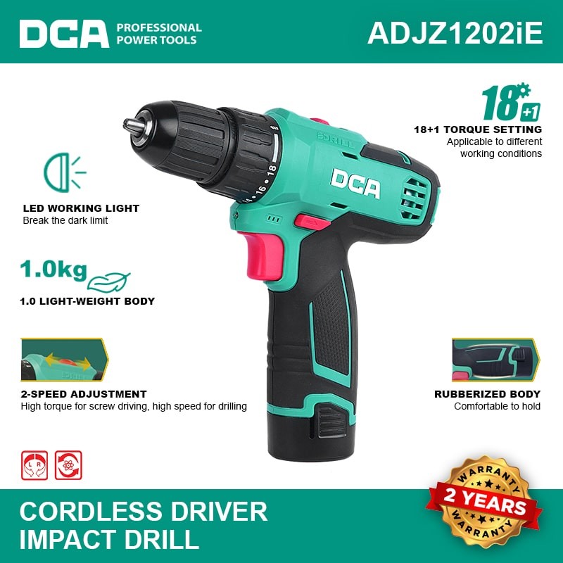 CORDLESS DRIVER IMPACT DRILL ADJZ1202iE