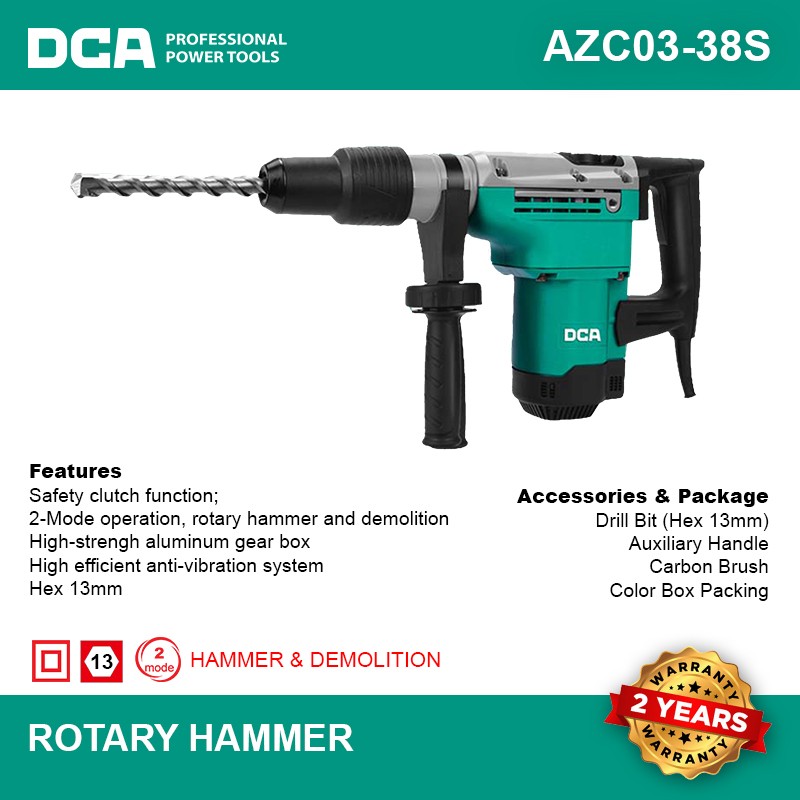 ELECTRIC ROTARY HAMMER HEX 13MM AZC03-38S
