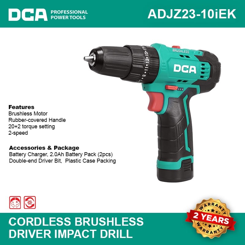 CORDLESS BRUSHLESS HAMMER DRILL 10MM-12V ADJZ23-10iEK